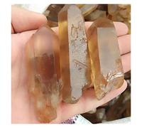 VWWJCCRO 3pc Yellow Smoky Quartz Gravel Rough Strips Crystal Stone Point 45mm-55mm for