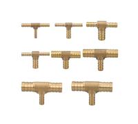 VWWJCCRO 4 5 6 8 10 12 14 16 19mm Equal Reudcing Hose Tee 3 Ways Brass Pipe Fitting Connector Splitter(12-6-12MM_5 PCS) Barb Fittings