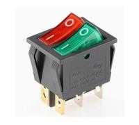 VWWJCCRO 5pcs KCD6 Double Red Green Light Switch 6Pin ON-off 30 * 22mm 2 Ways Boat Rocker Switch