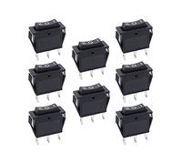 VWWJCCRO 8 interruttori a bilanciere AC 250 V/15 A, 125 V/20 A, nero on/off/on SPDT 3 pin 3 posizioni mini barca
