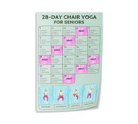 VWWJCCRO Accessible Yoga Wall Chart - Complete Chair Yoga Guide for Limited Mobility & Beginners, Motivational Practice Poster for Home Use(Framed,08x12inch(20x30cm))