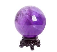 VWWJCCRO Amethyst Ball Ornaments Purple Qi from The East, prosperous Crystal Raw Stone Polished,60mm