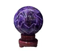 VWWJCCRO Amethyst Crystal Ball Crystals Sphere with Wooden Stand Fantasy Ornaments for Divination Feng Shui Decoration,11cm/4.3in