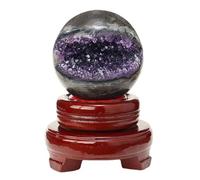 VWWJCCRO Amethyst Crystal Ball Stones, Cluster, Crystals,Feng Shui, with Stand,90mm