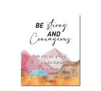 VWWJCCRO Be Strong And Courageous Joshua 1:9 Children Wall Hanging,Bible Verse For Nursery Christian Kids Room Classroom Bedroom Sunday School Home Wall Decor Poster(12x18inch(30x45cm))