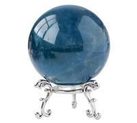 VWWJCCRO Blue Fluorite Crystal Ball with Stand for,Fortune Teller,Feng Shui, Scrying,Magic,Home Decor,Halloween,Large Quartz Orb Prop Sphere,40~50mm
