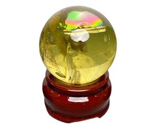 VWWJCCRO Citrine Crystal Sphere Clear Quartz Rainbow Ball Sculpture Figurine with Stand,Modern Interior Design Home Decor Accessories,58~60mm
