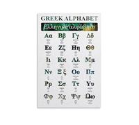VWWJCCRO Classical Gr lphabet Poster - Ancient to Modern Letters Educational Wall Art for School and Home Library(Unframed,12x18inch(30x45cm))