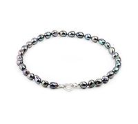 VWWJCCRO Collana da donna con perle d'acqua dolce da 10-11 mm, regalo di compleanno, 55cm, Agata