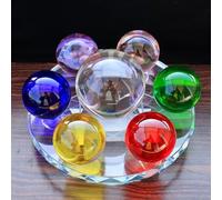VWWJCCRO Colorful Crystal Ball with Round Stand Base, Creative Night Light Gifts for Women Men Girls Boys, Birthday for Girlfriend Wife Mom, Christmas Decoration for Home,Base-12cm