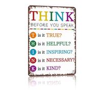 VWWJCCRO Communication Rule Metal Sign Is It True Is It Kind Is It Needed Tin Wall Decor Weathered Edge For Home Entryway Mirror 8 X 12 inch