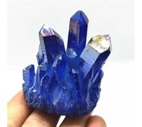 VWWJCCRO Crystal Cluster Blue Angel Aura Flower Electroplating Quartz Gemstone Cluster Ornaments (Size : 80-100g)