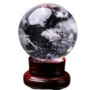 VWWJCCRO Crystal Sphere Rough White Ball Glass Office Lucky Feng Shui Dedication polishing Gift Ornaments Fortune Telling Witchcraft Gazing,16cm