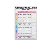 VWWJCCRO Educational Grammar Poster Cases Chart Nominative Accusative Dative Genitive Article Declension for Study Room 8 X 12 in