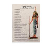 VWWJCCRO Egyptian Mythology Poster: 42 Laws of Maat - Ancient Kemetic Principles Canvas Wall Art for Home and Office Decor(Unframed,12x18inch(30x45cm))
