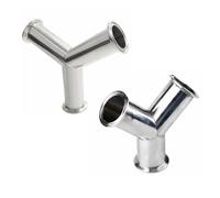 VWWJCCRO Ferrule O.D 50.5mm 64mm 77.5mm 91mm 106mm 119mm Tri Clamp Equal 3 Ways Y 304 Stainless Steel Ferrule Pipe Fitting(45mm (2 in. TC)) Barb Fittings