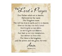 VWWJCCRO Inspirational Christian Wall-Art - The Lord's Prayer Bible Verse, Religious Decor for Home, Church & Living Room(Framed,16x24inch(40x60cm))