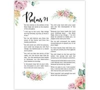 VWWJCCRO Inspirational God Quotes Wall Art - Psalms 91 Bible Verse Decor with Positive Message for Christian Home, Office, Prayer Room(Unframed,12x18inch(30x45cm))