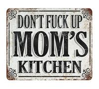 VWWJCCRO Kitchen Rules Sign Funny Vintage Metal Tin Sign Dont Mess Up The Kitchen Humor Decor for Home Bar Dining Room Wall-Art 8 X 12 inch