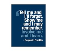 VWWJCCRO Learning Through Experience Quote Art - Motivational Poster for Training Room, Workshop, or as a Gift for Coaches and Educators(Unframed,12x18inch(30x45cm))