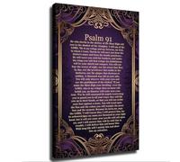 VWWJCCRO Psalm 91 He Will Call Upon Me and I Will Answer Him Vintage Poster Canvas Print for Farmhouse Living Room Bedroom(Framed,12x18inch(30x45cm))