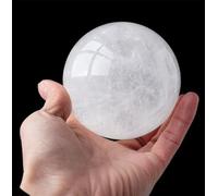 VWWJCCRO Quartz Crystal Ball White Sphere with Stand for Lucky Wealth Protect The House Home Decor Feng Shui Ornament,190mm/7.5in