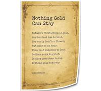 VWWJCCRO Robert Frost Poetry Wall Art - “Nothing Gold Can Stay” Canvas Print, Nature Inspired Literary Decor for Modern Living Room, Bedroom(Unframed,12x18inch(30x45cm))