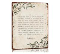 VWWJCCRO Scripture Metal Tin Sign Hebrews 12 1-2 Let Run with Endurance Encouraging Words Vintage Style Botanical Wall-Art for Home Study Entryway 8 X 12 inch