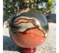 VWWJCCRO Sea Jade Quartz Sphere Landscape Scenery Stone Ocean Jasper Ball Crystal Ornaments Decorative Stones for Collect Home Decor(1.1-1.2kg)