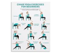 VWWJCCRO Seated Chair Yoga Exercise Canvas Print Posture Correction Guide Relaxation Stretch Poster Wall Decor Living Room Bedroom Home Office(Unframed,16x24inch(40x60cm))