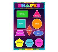 VWWJCCRO Shapes and Colors Educational Poster - Early Childhood Learning Chart for Kindergarten, Preschool Classroom, or Kids Playroom Wall(Unframed,16x24inch(40x60cm))