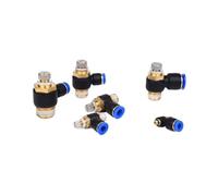 VWWJCCRO SL Pneumatic L Type Speed Flow Controller 4-12mm OD Hose Tube 1/8''1/4'' 3/8'' 1/2'' Male Gas Airflow Limit Valve Quick Fitting(SL8-03) Barb Fittings