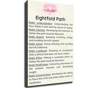 VWWJCCRO Spiritual Quote Poster The Eightfold Path Buddhist Compassion Saying Wall-Art Meaningful Room Decor for Kitchen Living Room Bedroom Office(Unframed,16x24inch(40x60cm))