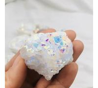 VWWJCCRO Stone White Angel Quartz Electroplated Crystal Cluster Colored Point Geode Decoration(30g)