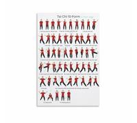 VWWJCCRO Tai Chi Inspired Movement Poster - Aesthetic Chart of Balance and Harmony, Decorative Canvas Art for Practice Reference, Home Studio, or Office(Unframed,08x12inch(20x30cm))