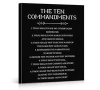 VWWJCCRO The Ten Commandments of God Canvas Wall Art - Complete Biblical Text Print, Religious Decor for Prayer Room, Christian School or Home(Unframed,12x18inch(30x45cm))