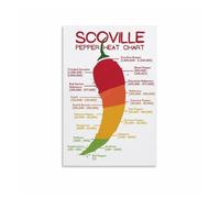 VWWJCCRO The Ultimate Scoville Scale Chart, Guide to Hot Peppers Heat Levels Poster for Cooking Enthusiasts Kitchen(Framed,12x18inch(30x45cm))
