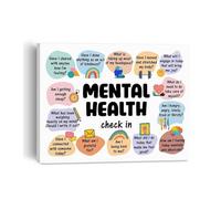 VWWJCCRO Therapist Office Decor - Mental Wellbeing & Positive Affirmations Canvas Art for Counseling Rooms, Psychology Office or Calm Home Space(Unframed,12x18inch(30x45cm))