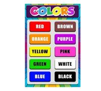 VWWJCCRO Toddler Educational Poster: Learn Colors, Classroom Wall Chart for Preschool, Kindergarten, Homeschool - Teacher Supplies & School Decor(Unframed,16x24inch(40x60cm))