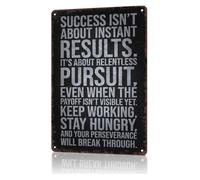 VWWJCCRO Vintage Tin Sign Relentless Discipline Success Formula Inspirational Plaque For Office Cubicle Desk Shelf 8 X 12 inch