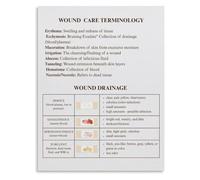 VWWJCCRO Wound Care Guide Poster Nursing Drainage Types | for nursing schools and hospital decor(Framed,12X18inch(30X45cm))