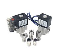 VX2120-08-SS-NO 1/4quot; Elettrovalvola a 2 vie con corpo in acciaio inossidabile normalmente aperta con guarnizione in silicone for acido oleoso AC220V DC12V 1 pezzo(TYPE1 with PC6mm,DC12V)