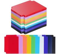 Vxcbad 100 separatori per carte da gioco, 3,8 x 2,7 pollici, divisori per carte da gioco e stoccaggio, carta di plastica multicolore per posto di lavoro