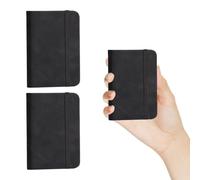 Vxcbad 2 taccuini A7 piccoli, mini taccuini con elastico, colore nero | 100 fogli per libro, dimensioni compatte 7,5 × 11 cm, ideale per appunti, liste delle cose da fare e pensieri in viaggio