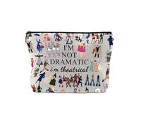 Vxcbad Broadway Musical Gift - Trousse per trucchi, con cerniera, con scritta in lingua inglese "I'm Not Dramatic I'm Theatrical", regalo per gli appassionati di teatro