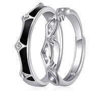 Vxddy Coppia Anelli Fedine Fede Nuziale Principessa e Cavaliere Anello di Promessa Lui e Lei Gioielli Coppie Argento Sterling Fidanzamento Regalo