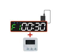 VXDEFP Orologio LED Digitale Alimentato a Batteria in plastica Ricaricabile, Timer da Tavolo for Il Conto alla rovescia, 1" Garage della Palestra Domestica