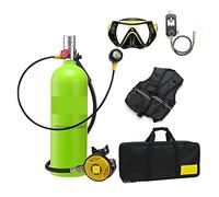 VXDEFP Set bombole per Immersioni subacquee 2L Diving Snorkeling Equipment Manometro Residuo(Silverhead in Green Bottle)