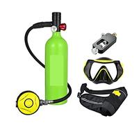 VXDEFP Set bombole per Immersioni subacquee Bombola di Ossigeno for Immersioni Subacquee capacità 1L Respiratore Portatile for Immersioni(Groen)