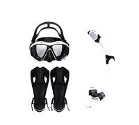 VXDEFP Set bombole per Immersioni subacquee Pinne Professionali for Adulti Occhiali da Sub Snorkeling Snorkeling Tuta in Tre Pezzi Maschera in Vetro Temperato Antiappannamento in Silicone(Noir)